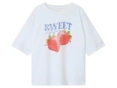 Name It t-shirt hvid med jordbær print